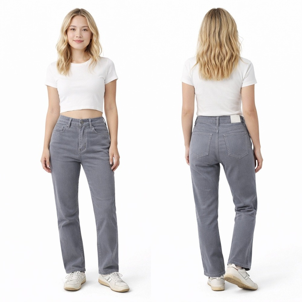 WEWOREWHAT Baby Boot Jeans Gray Blue Denim‎ High Rise Size 26 NWT Minimalist